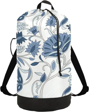 Indian Paisley Laundry Bag Backpack Dirty Clothes Bags Organizer With Extra Large Heavy Duty for College,Travel,Camp,Dorm Essentials