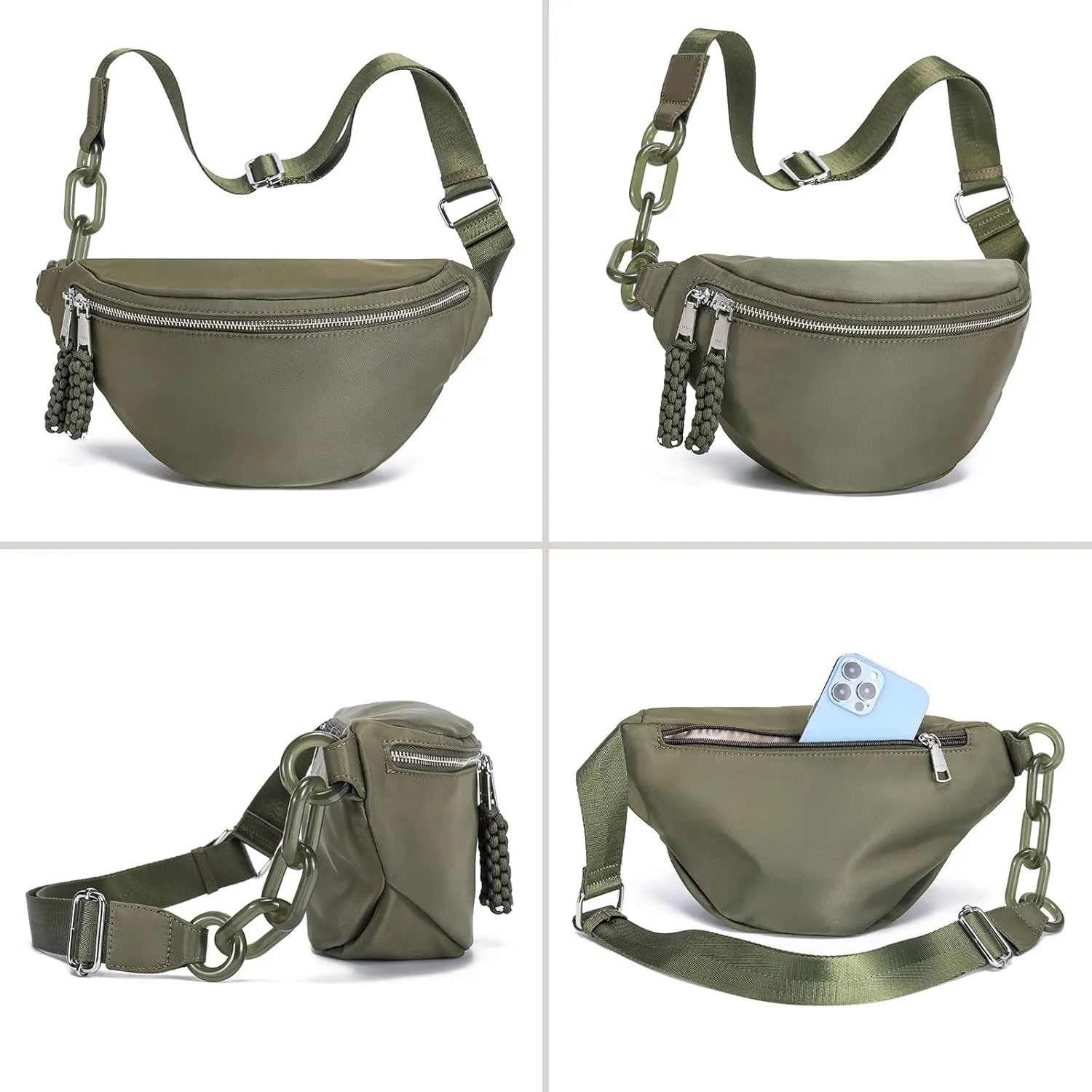 INICAT Fanny Packs for Women,Fashion Waist Packs Crossbody Bum Bag with Adjustable Strap for Travel Sport