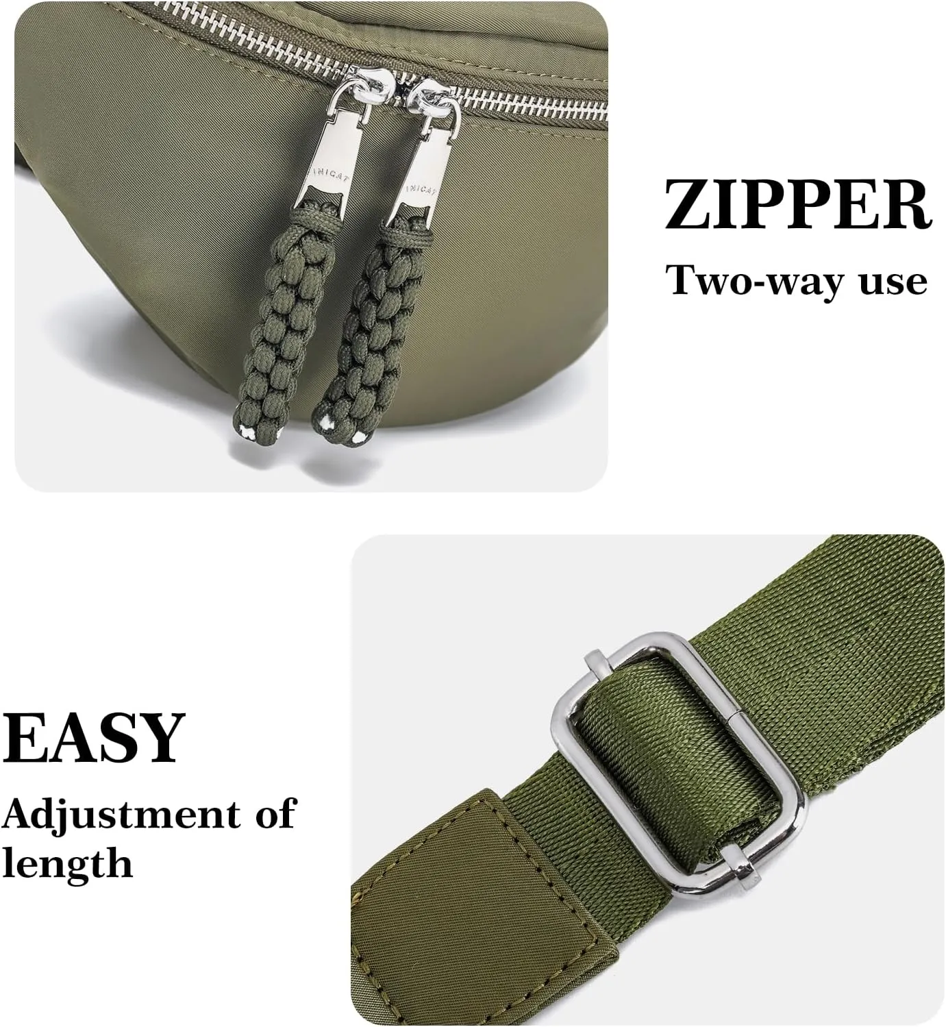 INICAT Fanny Packs for Women,Fashion Waist Packs Crossbody Bum Bag with Adjustable Strap for Travel Sport