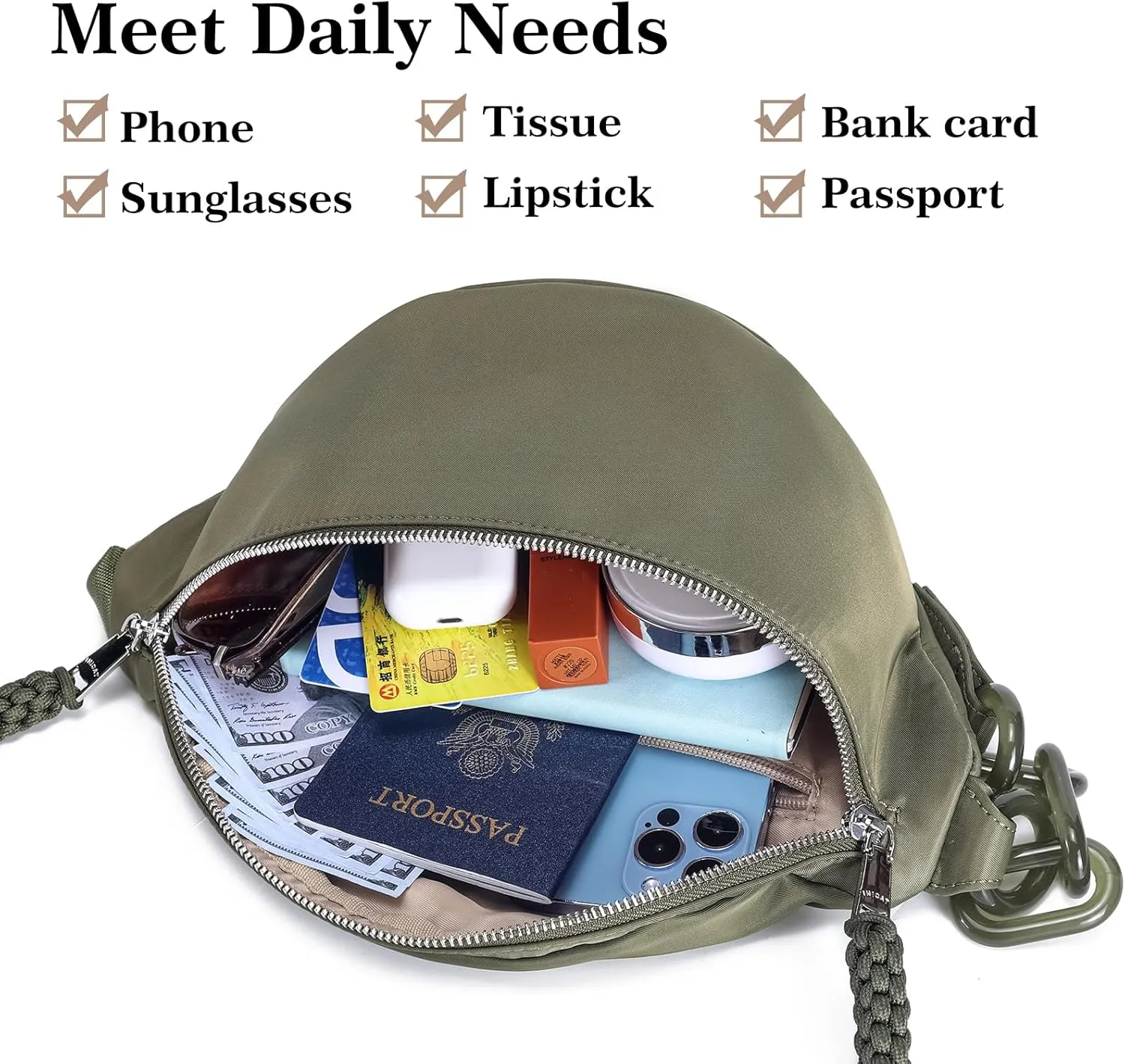 INICAT Fanny Packs for Women,Fashion Waist Packs Crossbody Bum Bag with Adjustable Strap for Travel Sport
