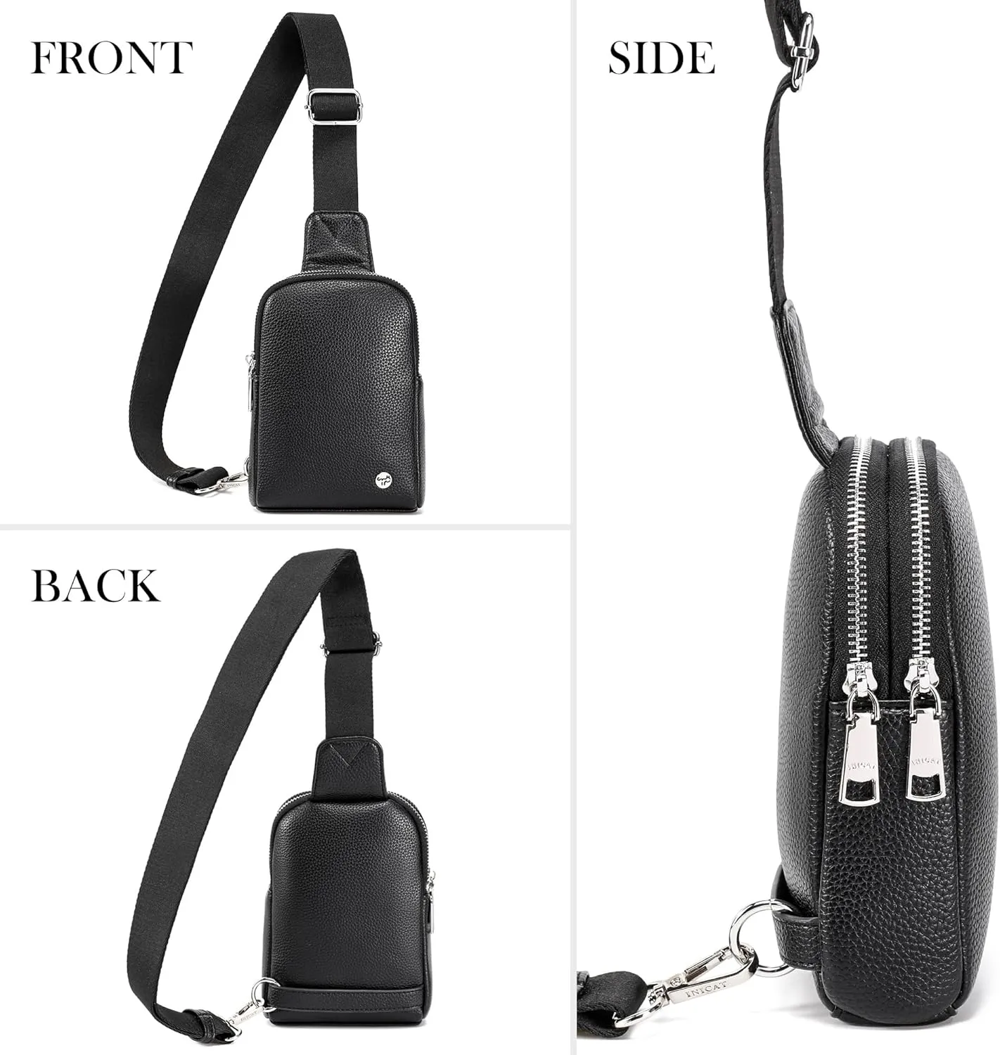 INICAT Travel Small Sling Bag Leather Crossbody Bags for Women Fanny Packs Cross Body Bag for Woman Cross Body Purses