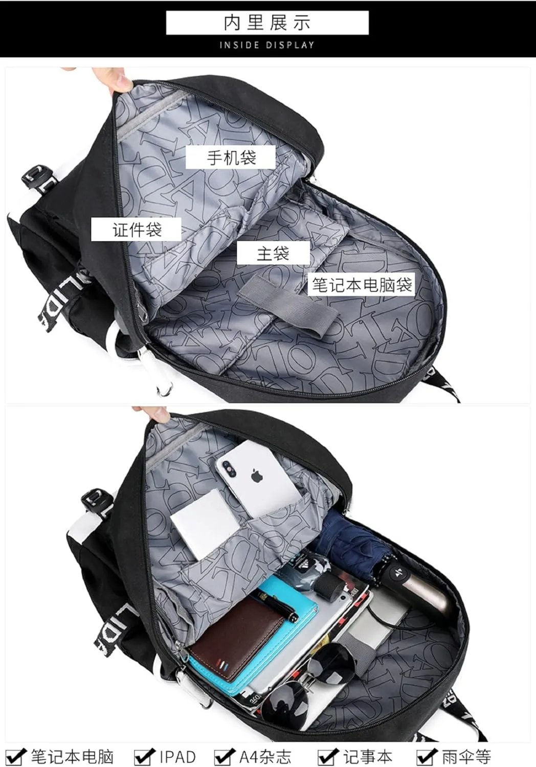 ISaikoy Anime Ouran High School Host Club Backpack Shoulder Bag Bookbag Student School Bag Daypack Satchel C1