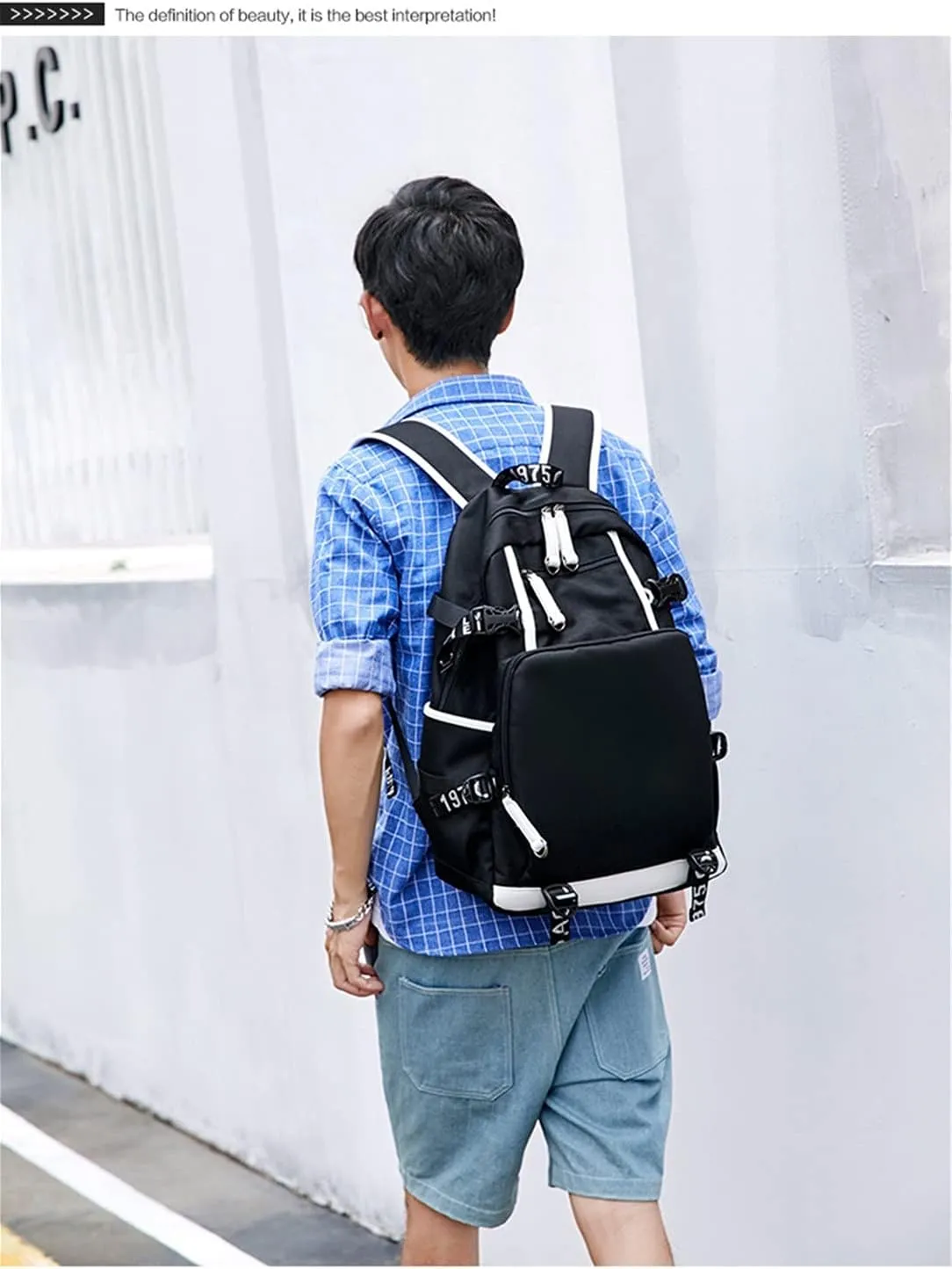 Isaikoy Anime Trigger Happy Havoc Backpack Satchel Bookbag Daypack School Bag Shoulder Bag color33