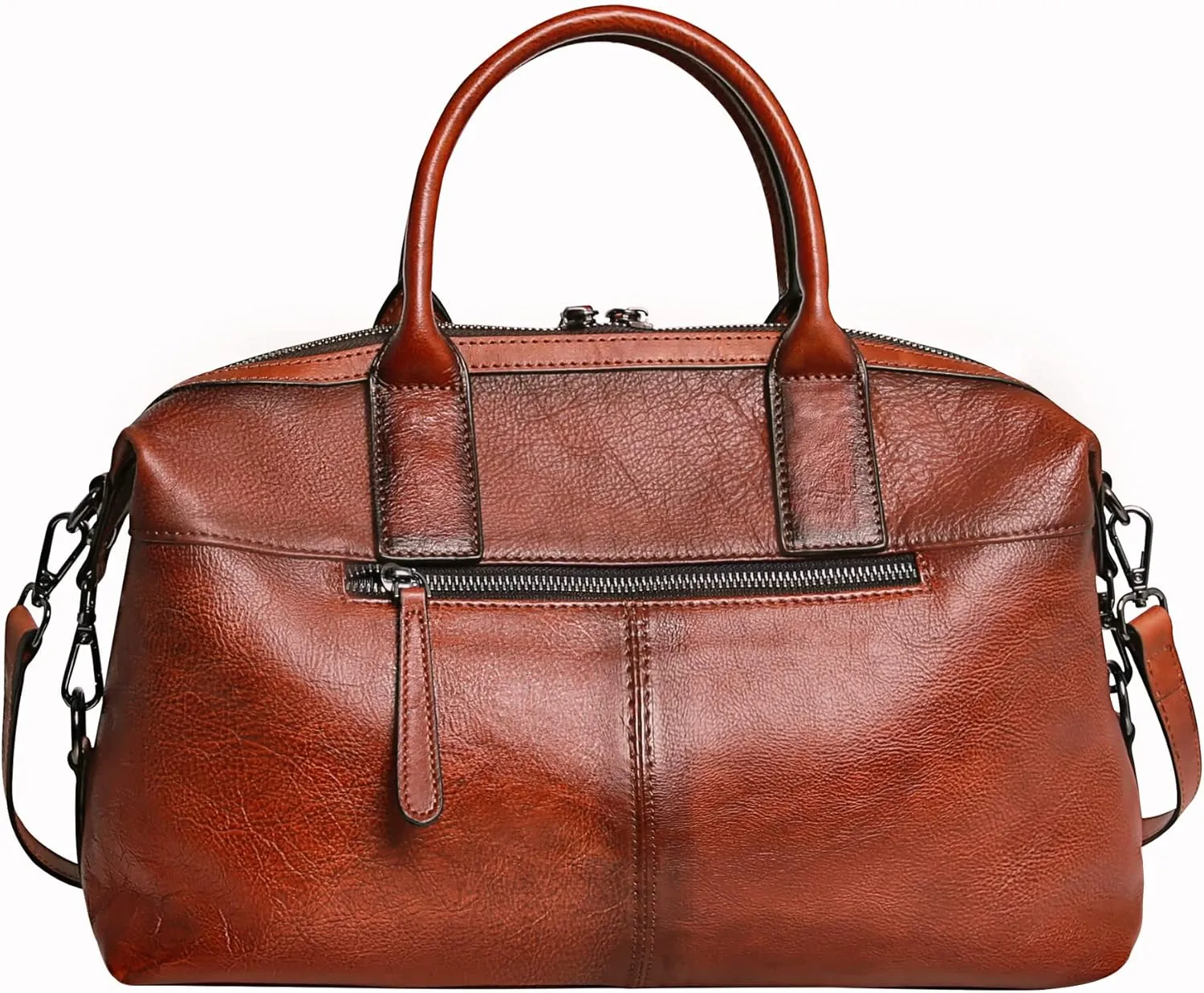 Iswee Genuine Leather Satchel Tote Bag Top Handle Handbag Designer Shoulder Bag Large Capacity Cross Body Bag