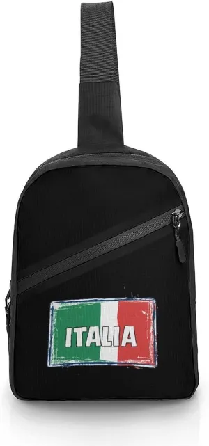 Italia National Prideful Sling Backpack Crossbody Shoulder Bag Casual Chest Bag Travel Hiking Daypack