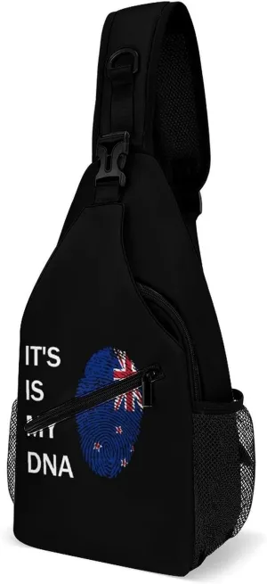 It's is My DNA New Zealand Fashion Chest Bag for Men Small Sling Bag Backpack Crossbody Travel Hiking Daypack