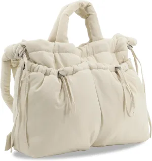 J World New York Quilted Puffer Tote Bag for Women. Puffy Shoulder Handbag Converts to Puff Backpack