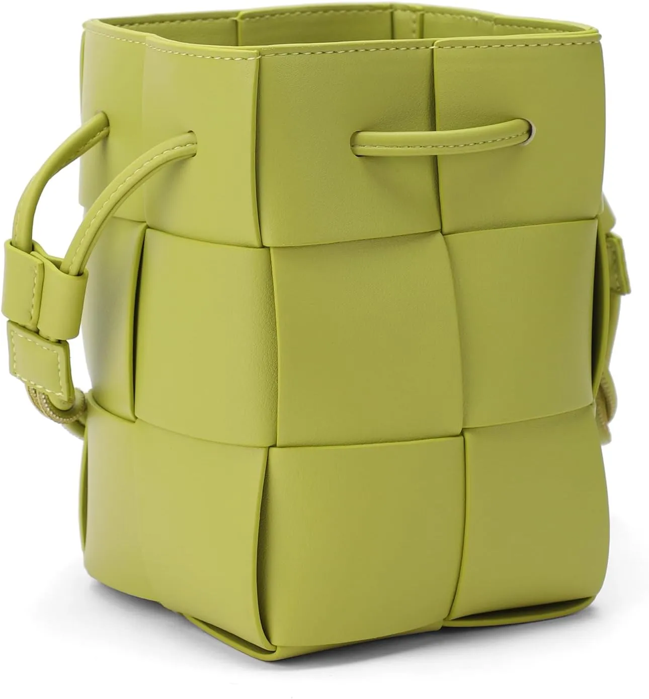 JACD Women Drawstring Bucket Tote Crossbody Bag, Autumn Sports Woven Drawstring Hobo Bucket Bag (Green)