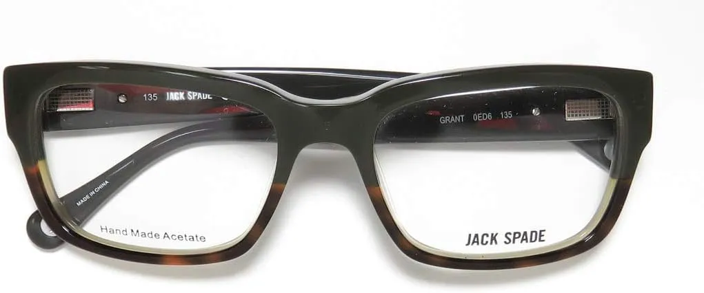 Jack Spade Grant Mens/Womens Rectangular Full-rim Flexible Hinges Brand Name Classic Design Eyeglasses/Spectacles