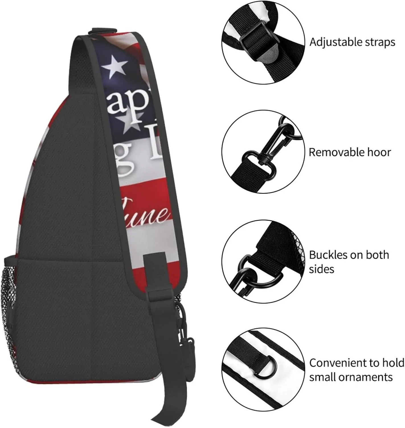 Jamaican Flag Lion Head Sling Bag Adjustable Chest Bags Casual Crossbody Bag Travel Shoulder Backpack
