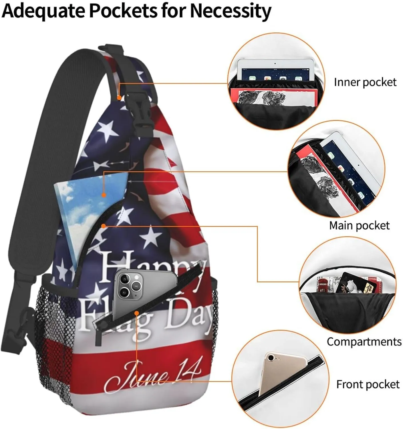 Jamaican Flag Lion Head Sling Bag Adjustable Chest Bags Casual Crossbody Bag Travel Shoulder Backpack