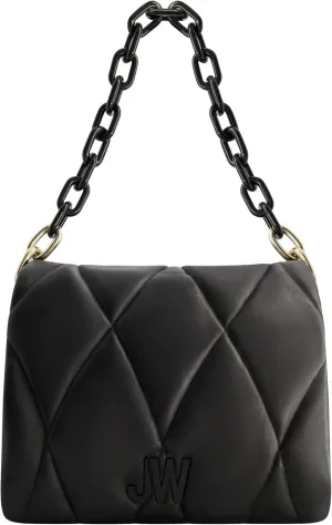 Jason Wu Women's Shoulder Bag, Quilted Handbag with Chain Strap, Black, One Size