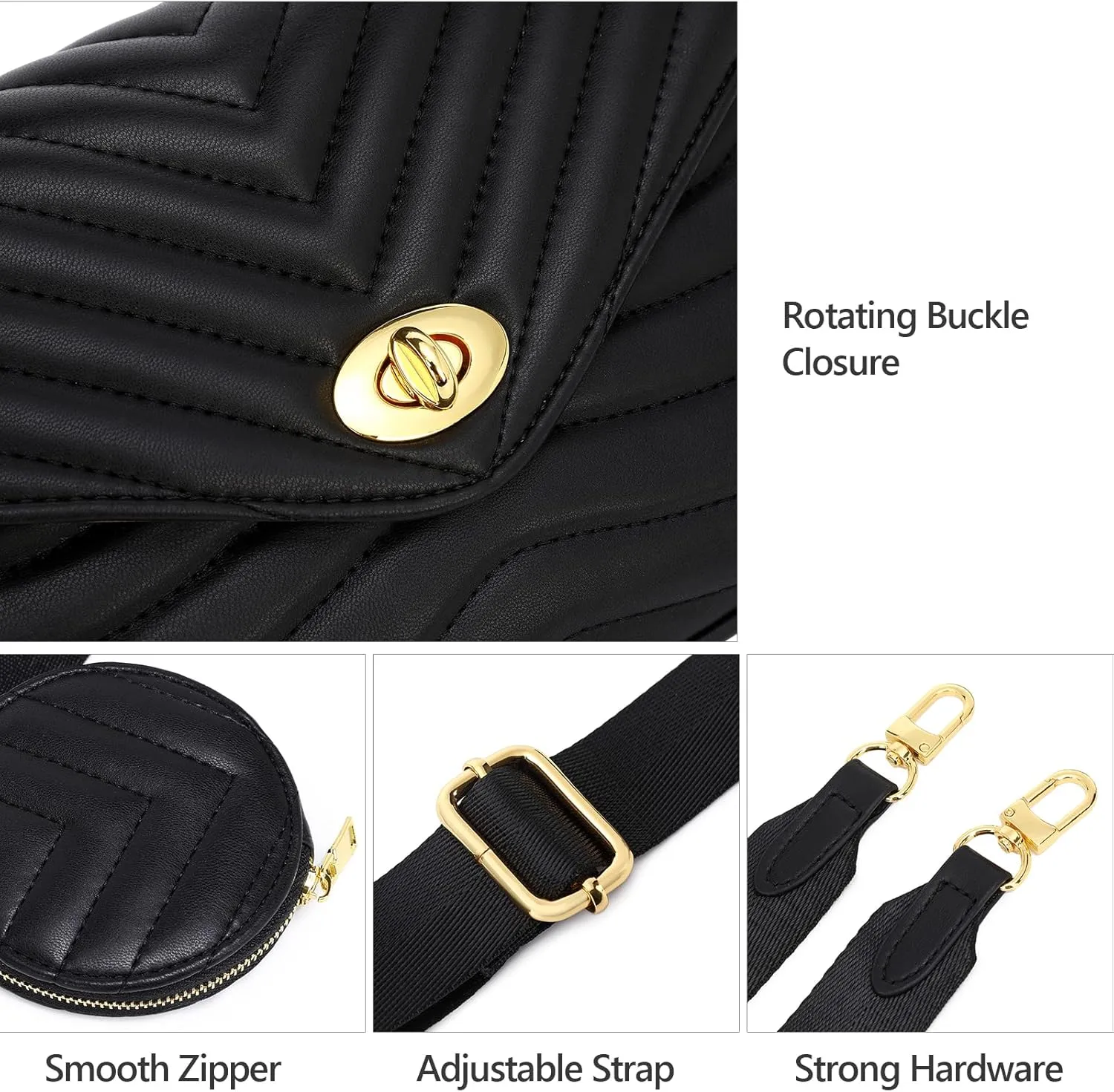 JEEHAN Quilted Crossbody Bags for women Designer Shoulder Handbags Small Purse