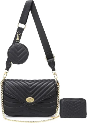 JEEHAN Quilted Crossbody Bags for women Designer Shoulder Handbags Small Purse