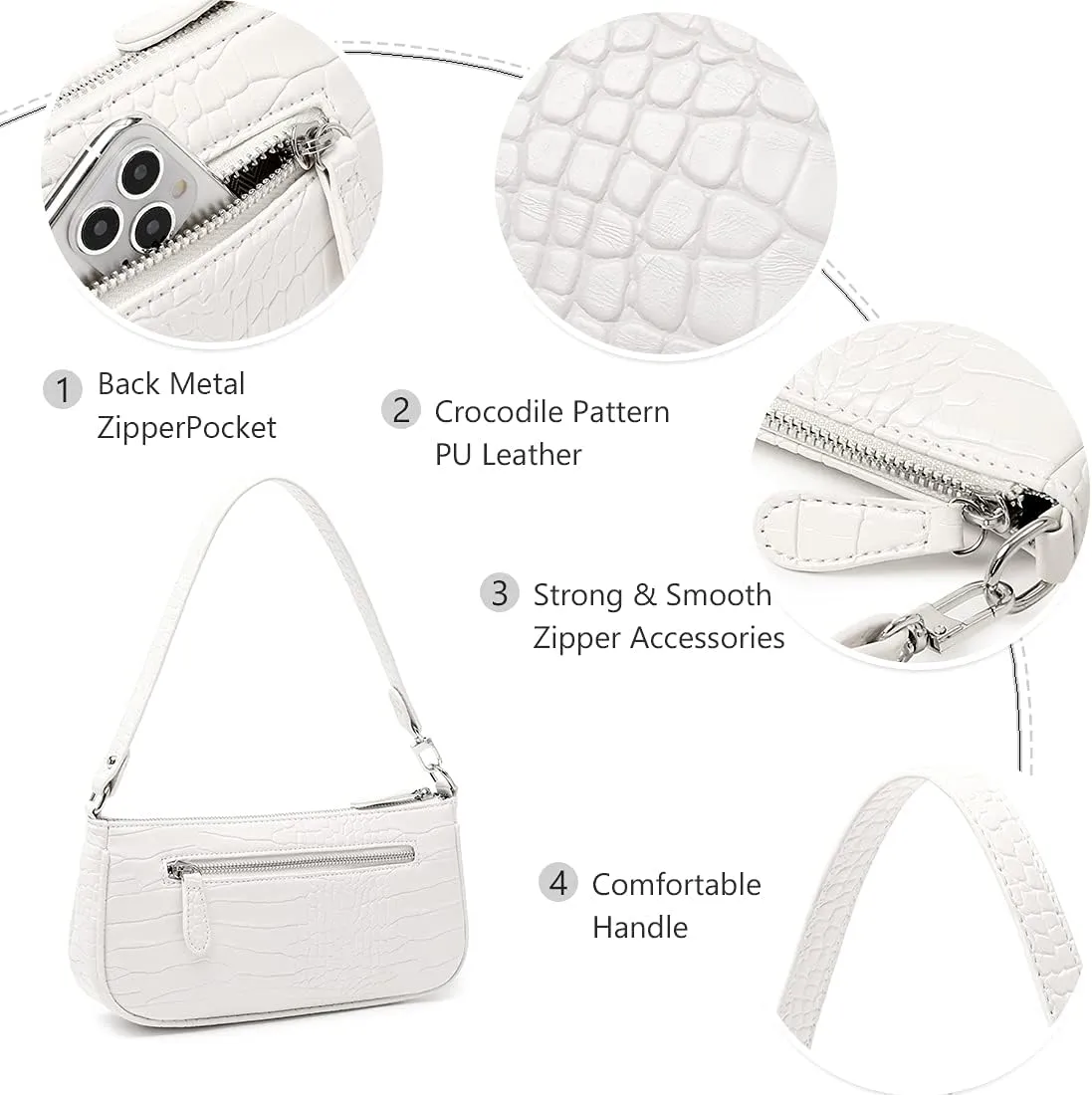 JEEHAN Quilted Crossbody Bags for women Designer Shoulder Handbags Small Purse