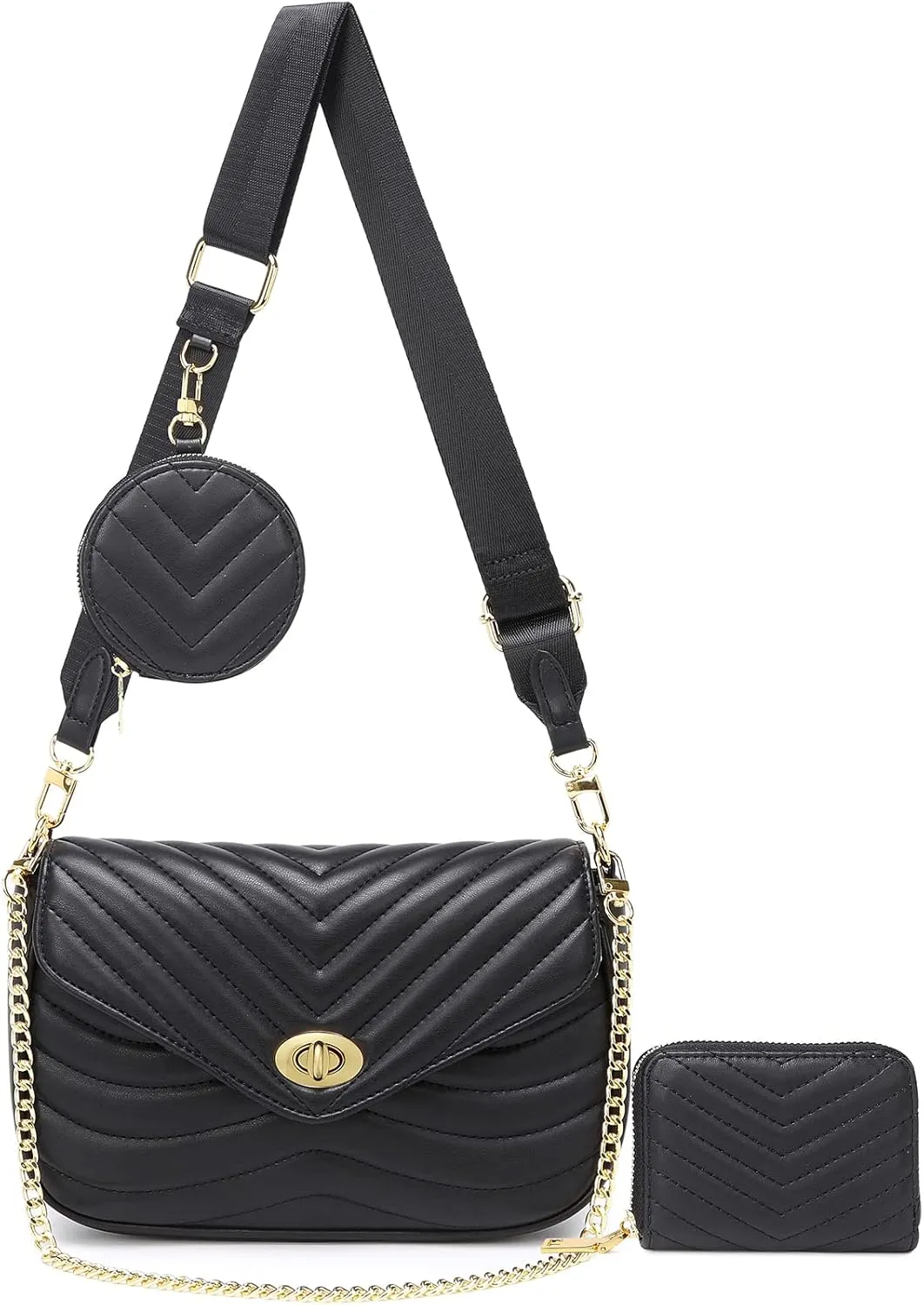 JEEHAN Quilted Crossbody Bags for women Designer Shoulder Handbags Small Purse
