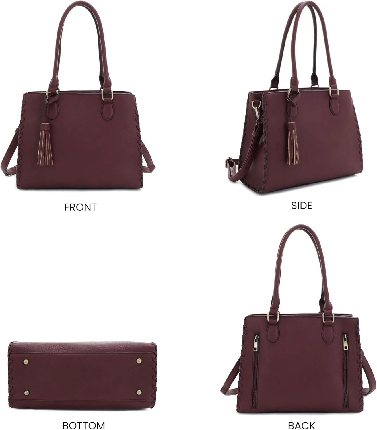 JESSIE & JAMES | Lioness Concealed Carry Satchel Bag with Tassel, Top Handle Purse with Crossbody Shoulder Strap