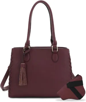 JESSIE & JAMES | Lioness Concealed Carry Satchel Bag with Tassel, Top Handle Purse with Crossbody Shoulder Strap