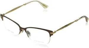 Jimmy Choo Metal Rectangular Eyeglasses 53 014W Brown Rosegd