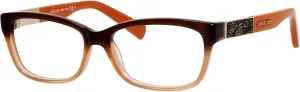Jimmy Choo Plastic Rectangular Eyeglasses 53 0EZS Brown Orange