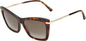 JIMMY CHOO Rectangular Sady Sunglasses 086HA Havana/Gold 56mm