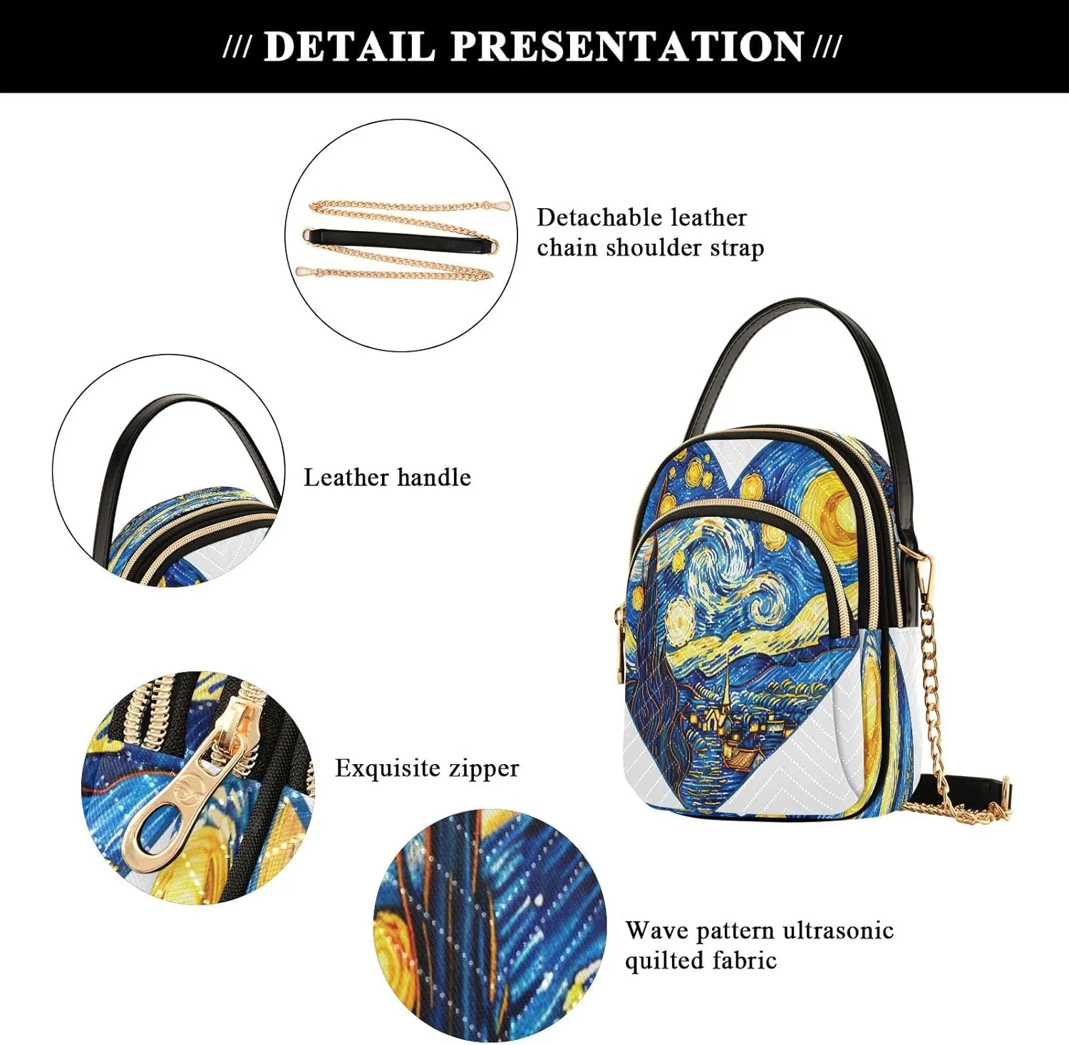 Joisal Romantic Cafe Florist Travel Crossbody Bags for Women Trendy Shoulder Bags for Women, Small Cell Phone Purse