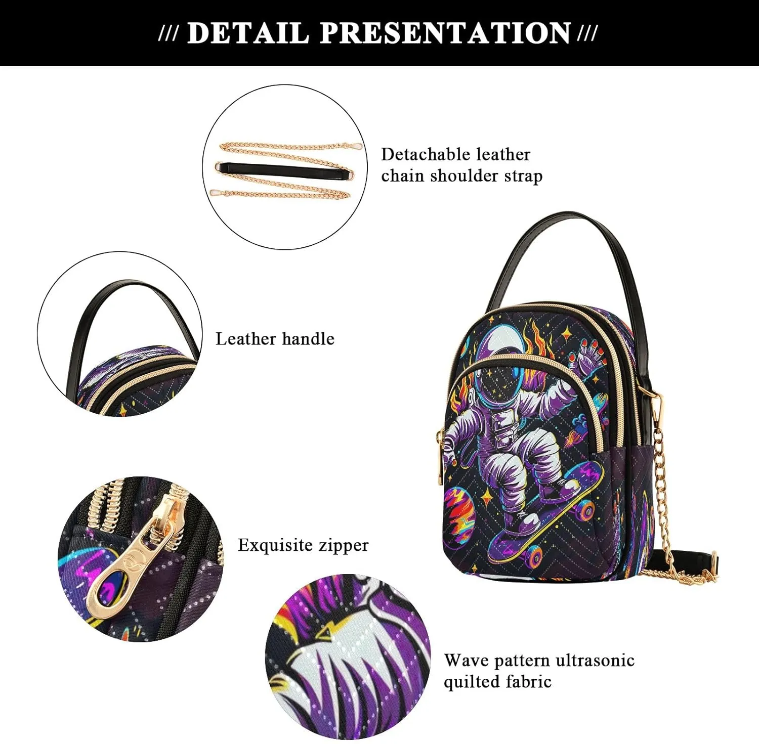 Joisal Small Crossbody Purses for Women, Women Purses and Handbags Triple Zip Shoulder Bag for Women