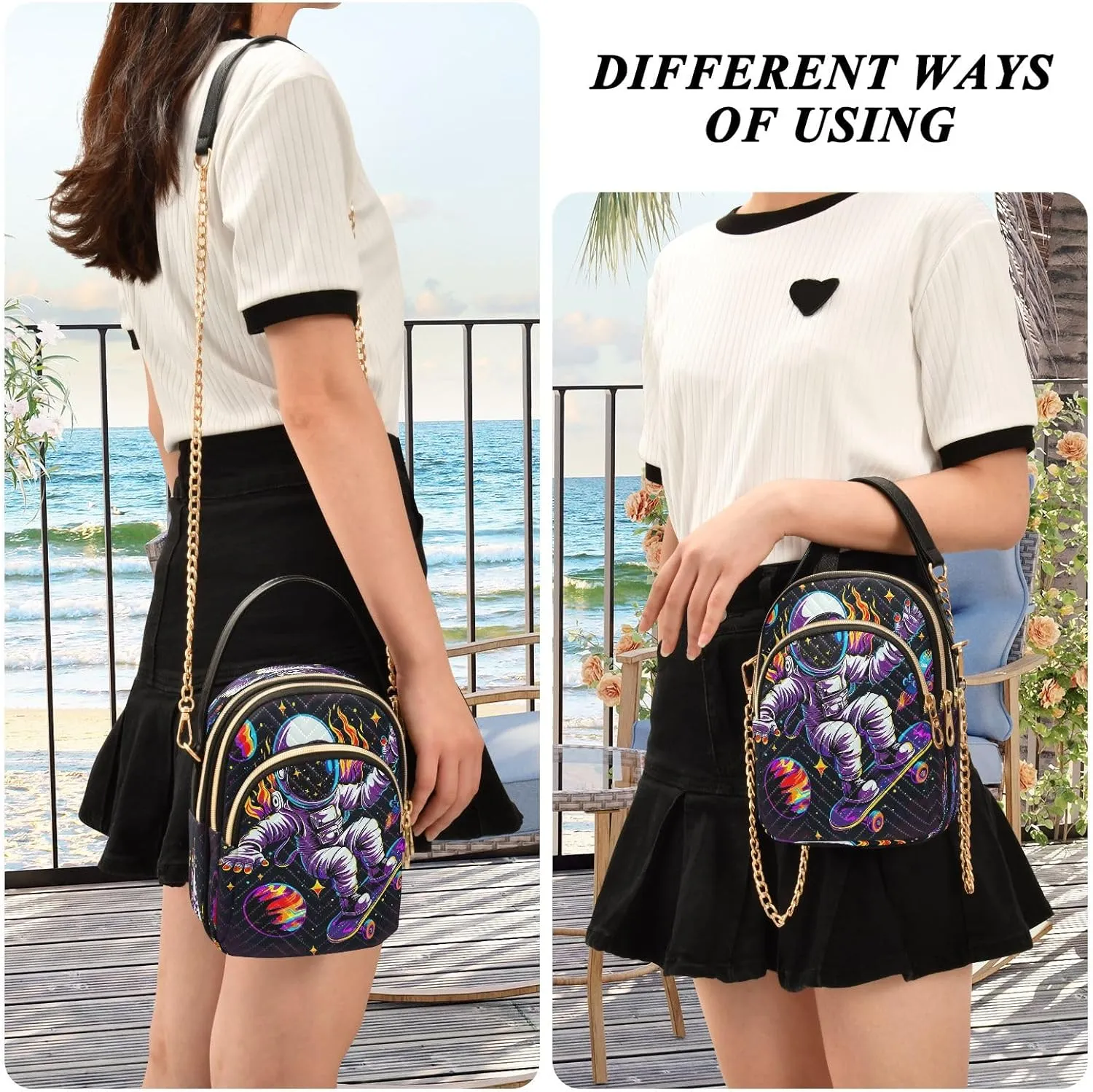 Joisal Small Crossbody Purses for Women, Women Purses and Handbags Triple Zip Shoulder Bag for Women