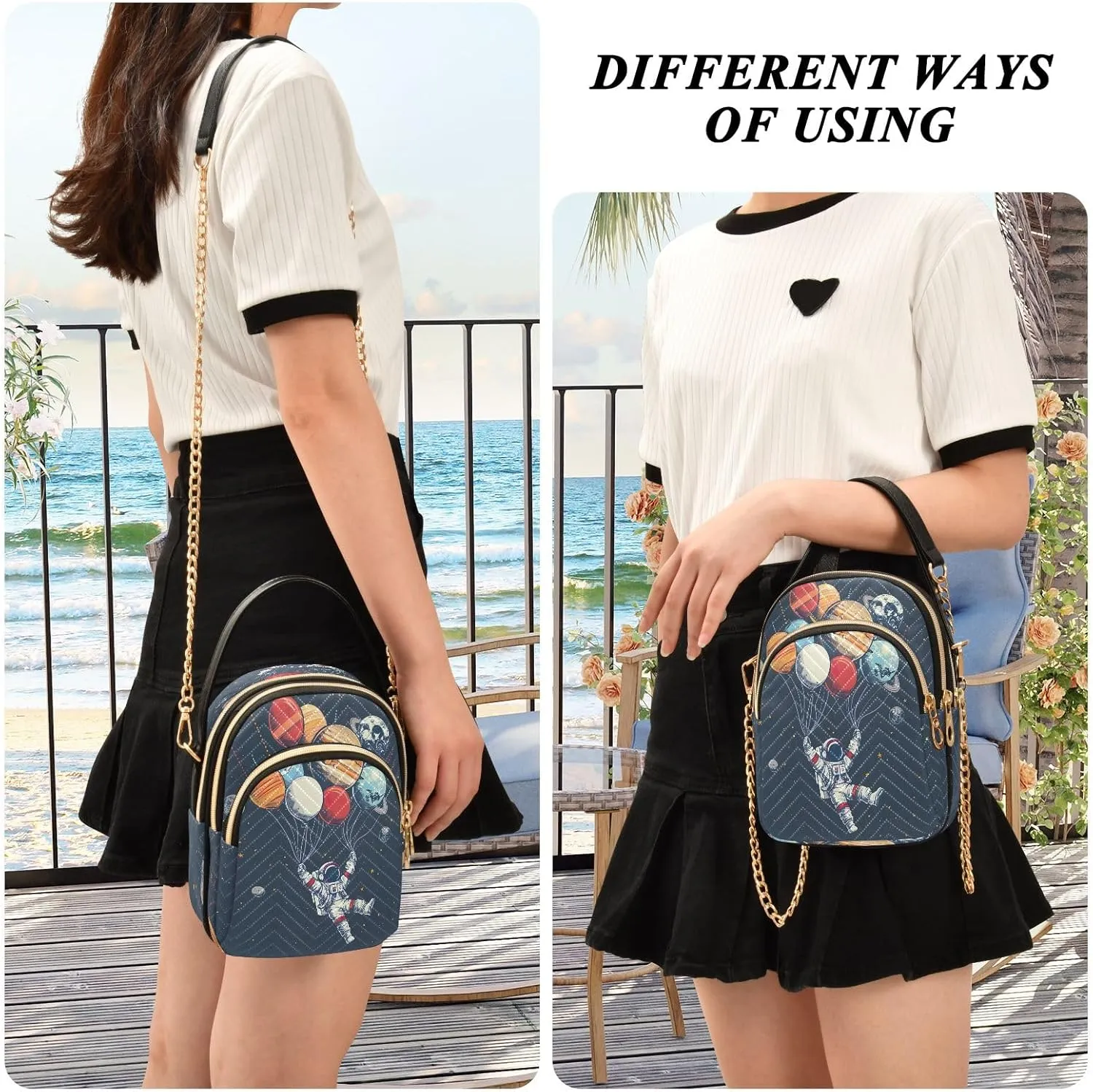 Joisal Small Crossbody Purses for Women, Women Purses and Handbags Triple Zip Shoulder Bag for Women