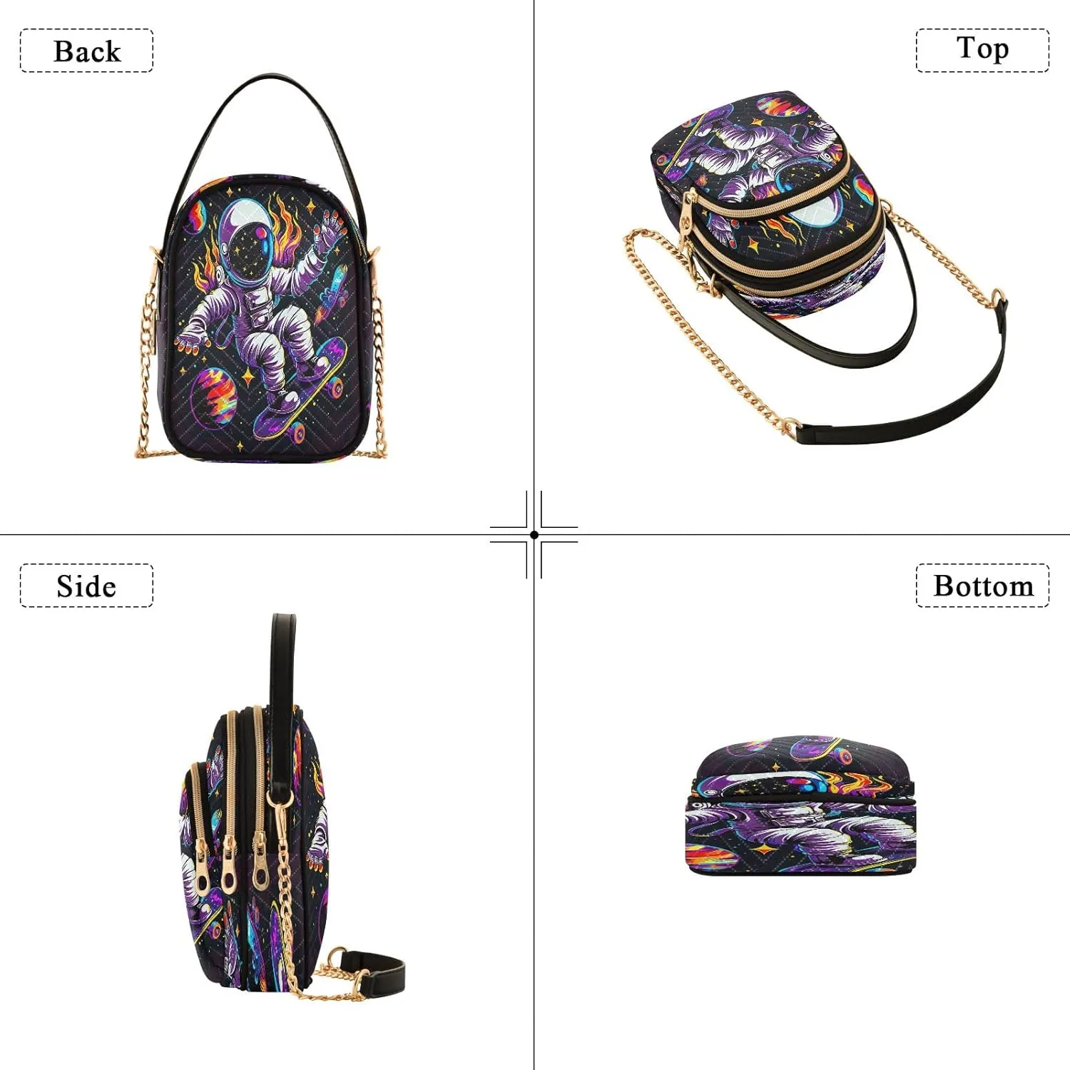 Joisal Small Crossbody Purses for Women, Women Purses and Handbags Triple Zip Shoulder Bag for Women