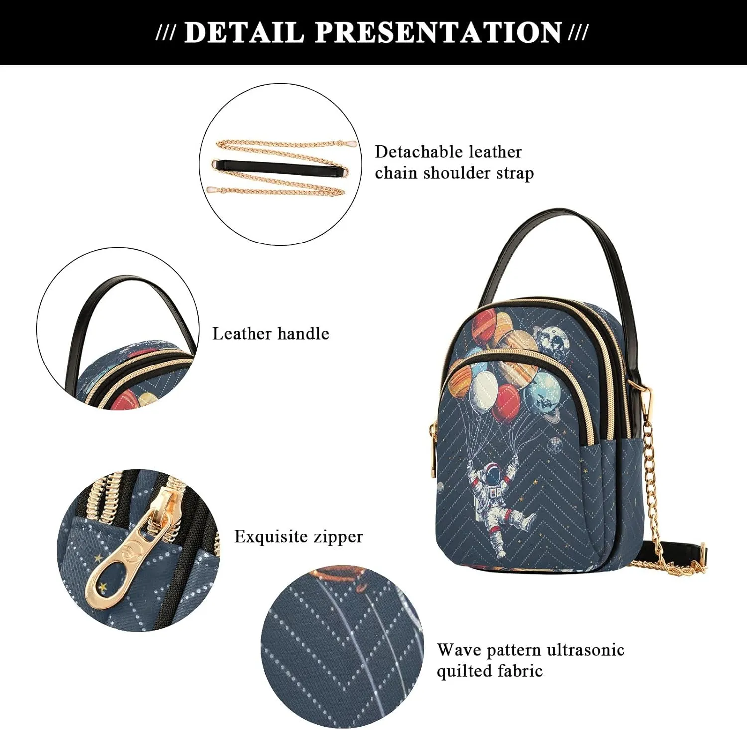 Joisal Small Crossbody Purses for Women, Women Purses and Handbags Triple Zip Shoulder Bag for Women