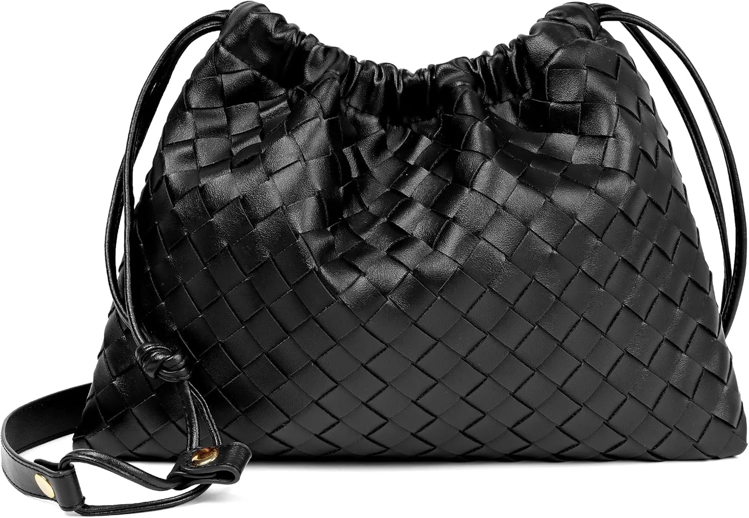 Joryin Woven Tote Bag for Women, Medium Woven Handbag Bag, Hobo Shoulder Bag Trendy Vegan Leather Dumpling Crossbody Purse