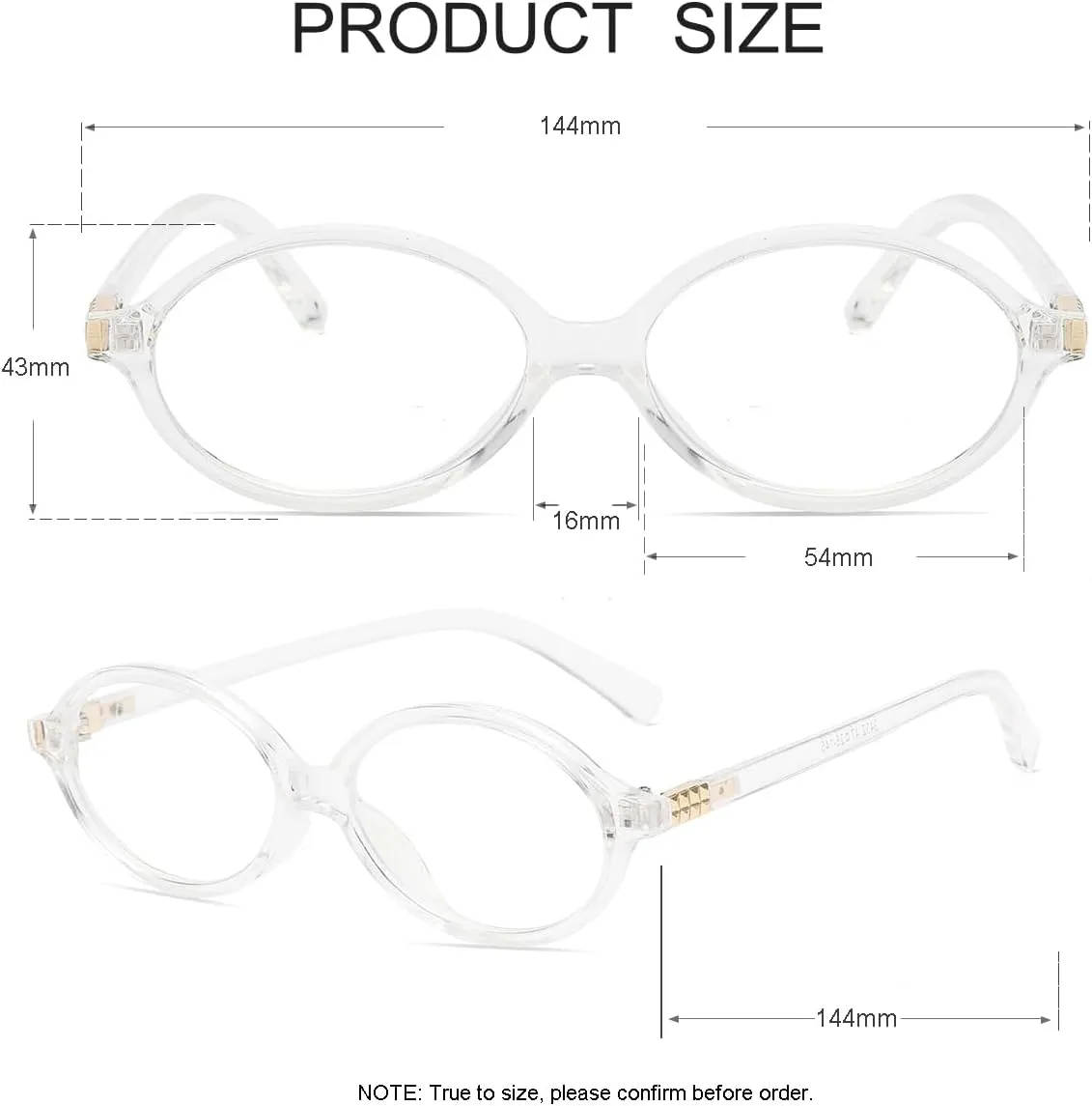JOVAKIT Retro Oval Blue Light Blocking Glasses for Women Vintage Fashion 90s Small Oval Frame Eyeglasses