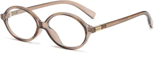 JOVAKIT Retro Oval Blue Light Blocking Glasses for Women Vintage Fashion 90s Small Oval Frame Eyeglasses