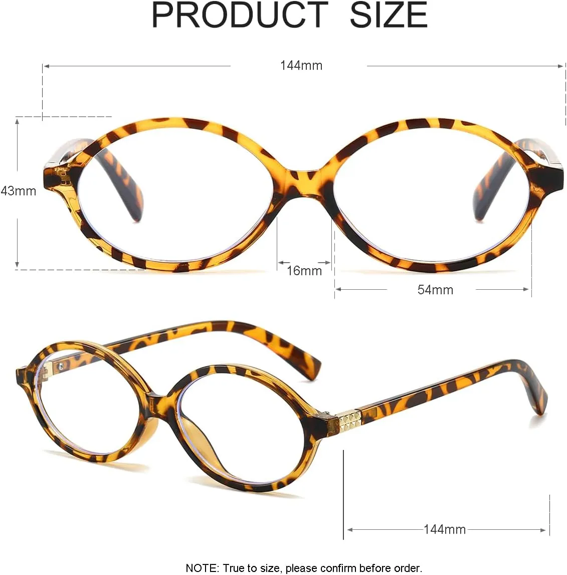 JOVAKIT Retro Oval Blue Light Blocking Glasses for Women Vintage Fashion 90s Small Oval Frame Eyeglasses