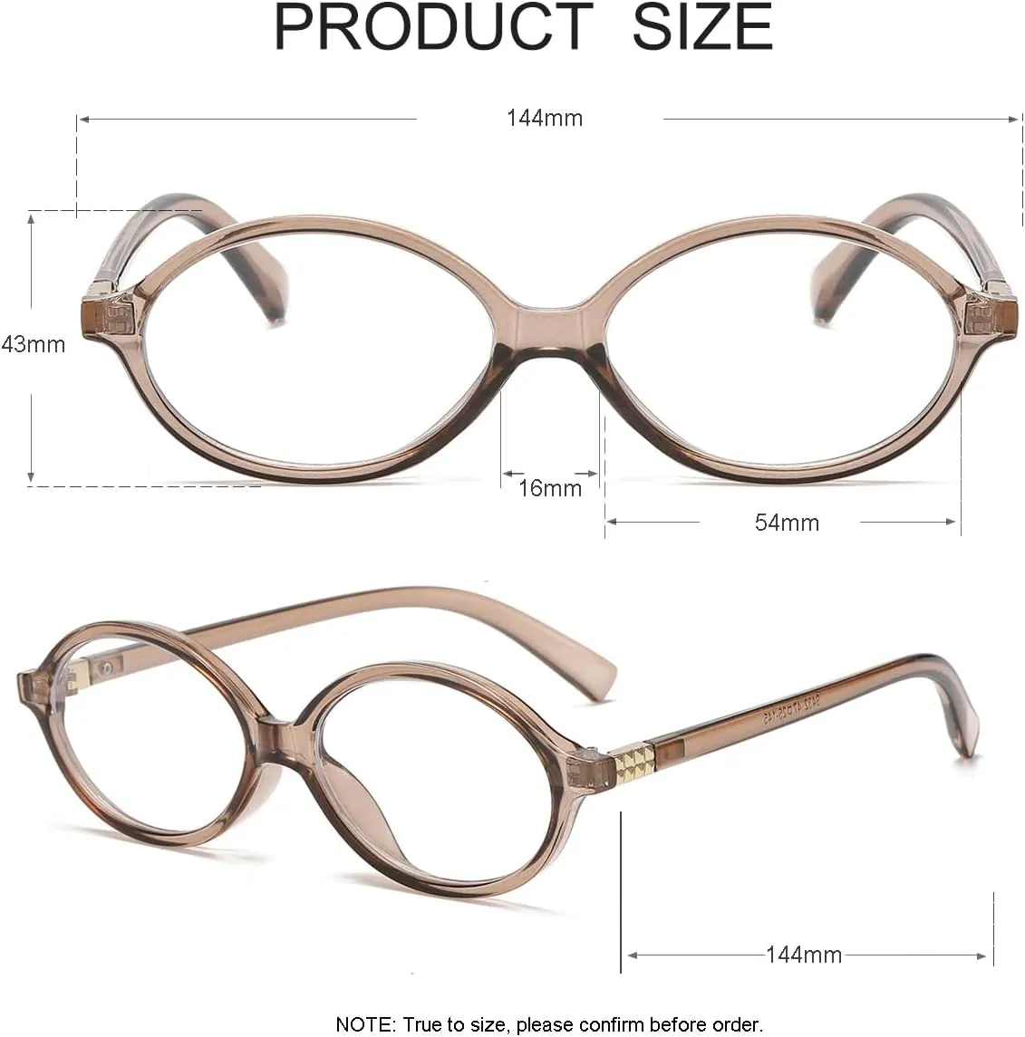 JOVAKIT Retro Oval Blue Light Blocking Glasses for Women Vintage Fashion 90s Small Oval Frame Eyeglasses