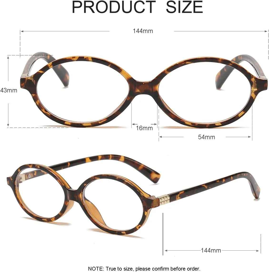 JOVAKIT Retro Oval Blue Light Blocking Glasses for Women Vintage Fashion 90s Small Oval Frame Eyeglasses