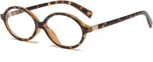 JOVAKIT Retro Oval Blue Light Blocking Glasses for Women Vintage Fashion 90s Small Oval Frame Eyeglasses