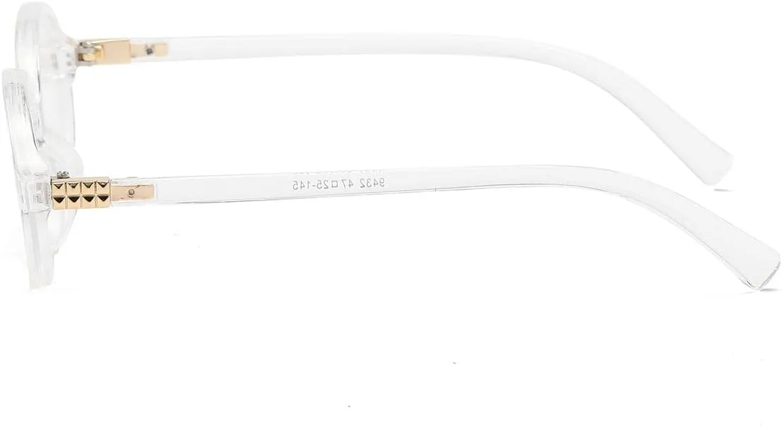 JOVAKIT Retro Oval Blue Light Blocking Glasses for Women Vintage Fashion 90s Small Oval Frame Eyeglasses