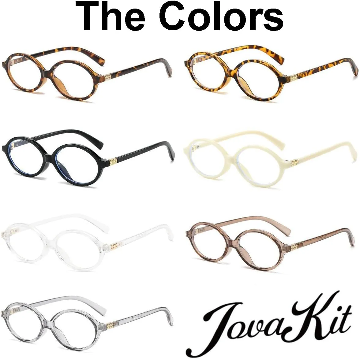 JOVAKIT Retro Oval Blue Light Blocking Glasses for Women Vintage Fashion 90s Small Oval Frame Eyeglasses