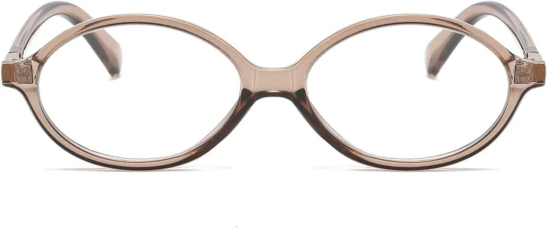 JOVAKIT Retro Oval Blue Light Blocking Glasses for Women Vintage Fashion 90s Small Oval Frame Eyeglasses