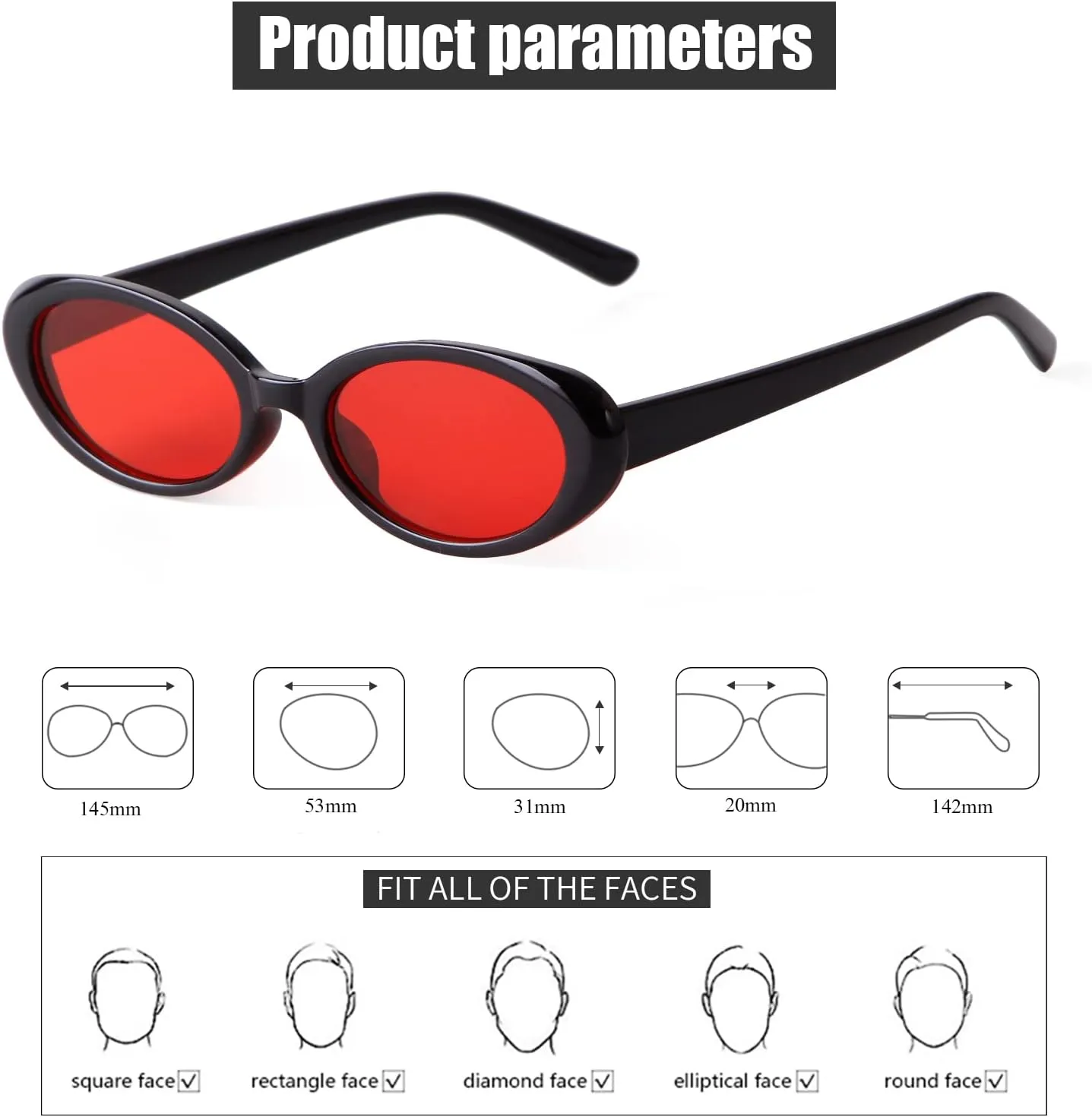 JUDOO Tiny Small 90s Sunglasses for Women Men Retro Oval Tinted Glasses