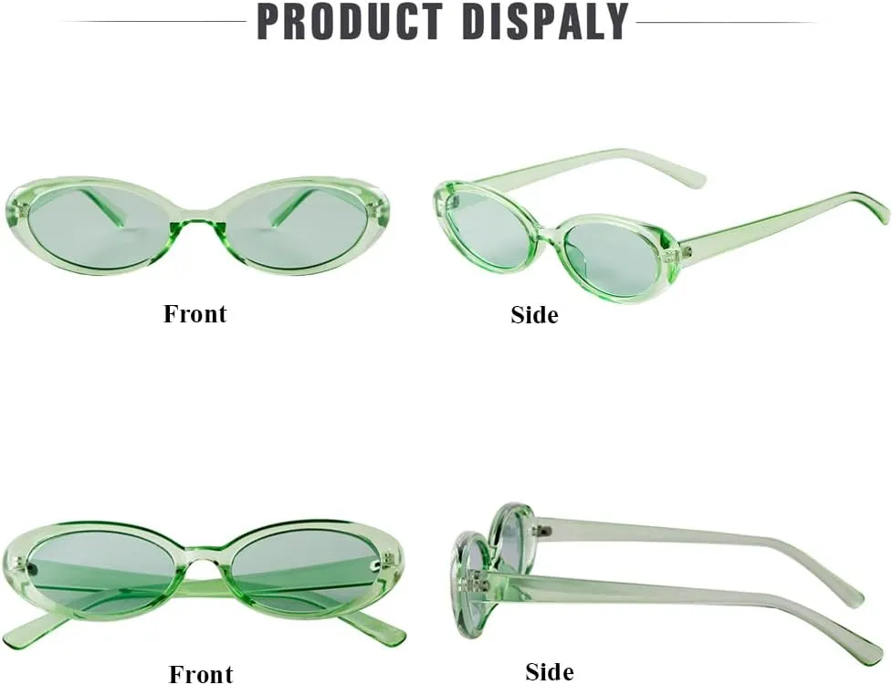 JUDOO Tiny Small 90s Sunglasses for Women Men Retro Oval Tinted Glasses