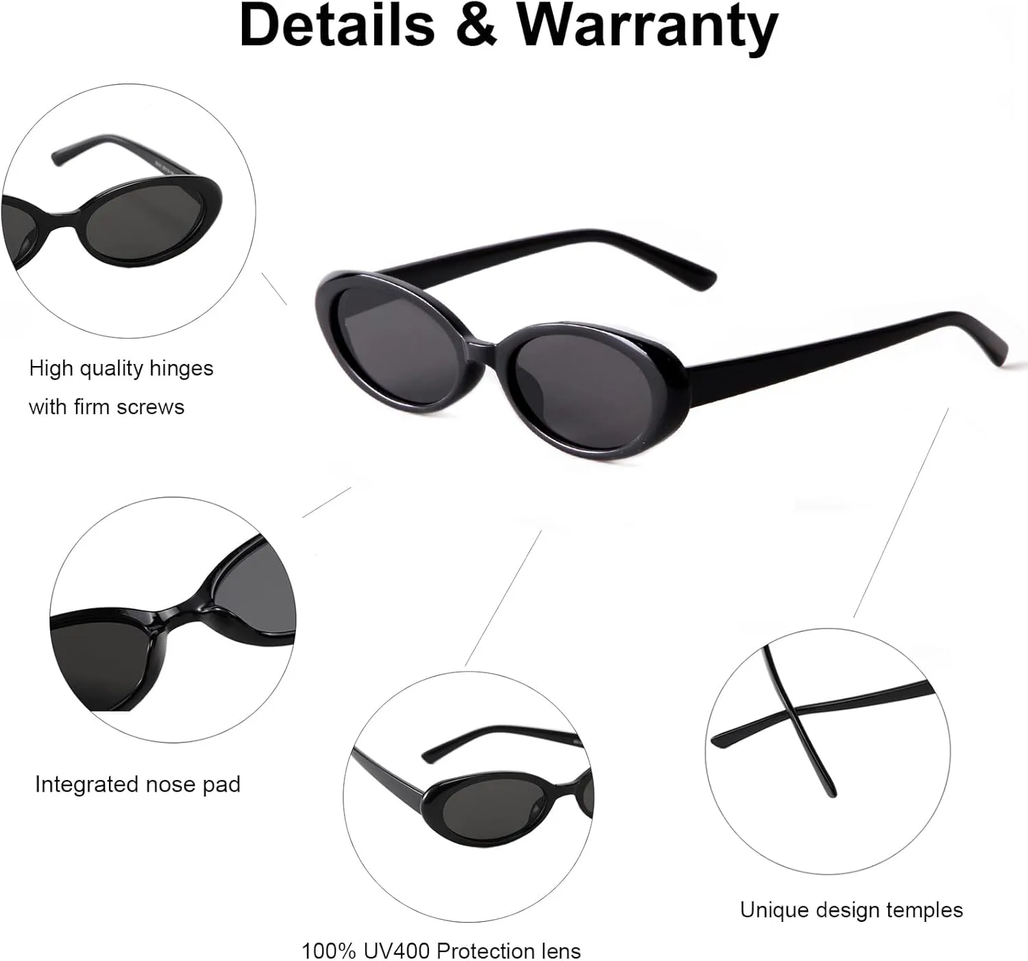 JUDOO Tiny Small 90s Sunglasses for Women Men Retro Oval Tinted Glasses