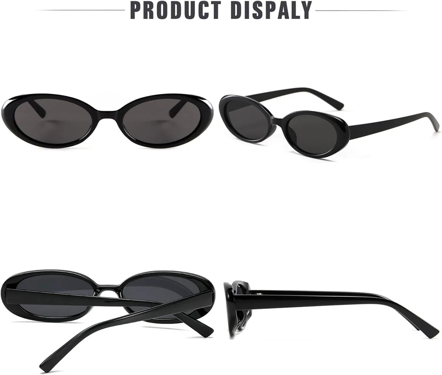 JUDOO Tiny Small 90s Sunglasses for Women Men Retro Oval Tinted Glasses