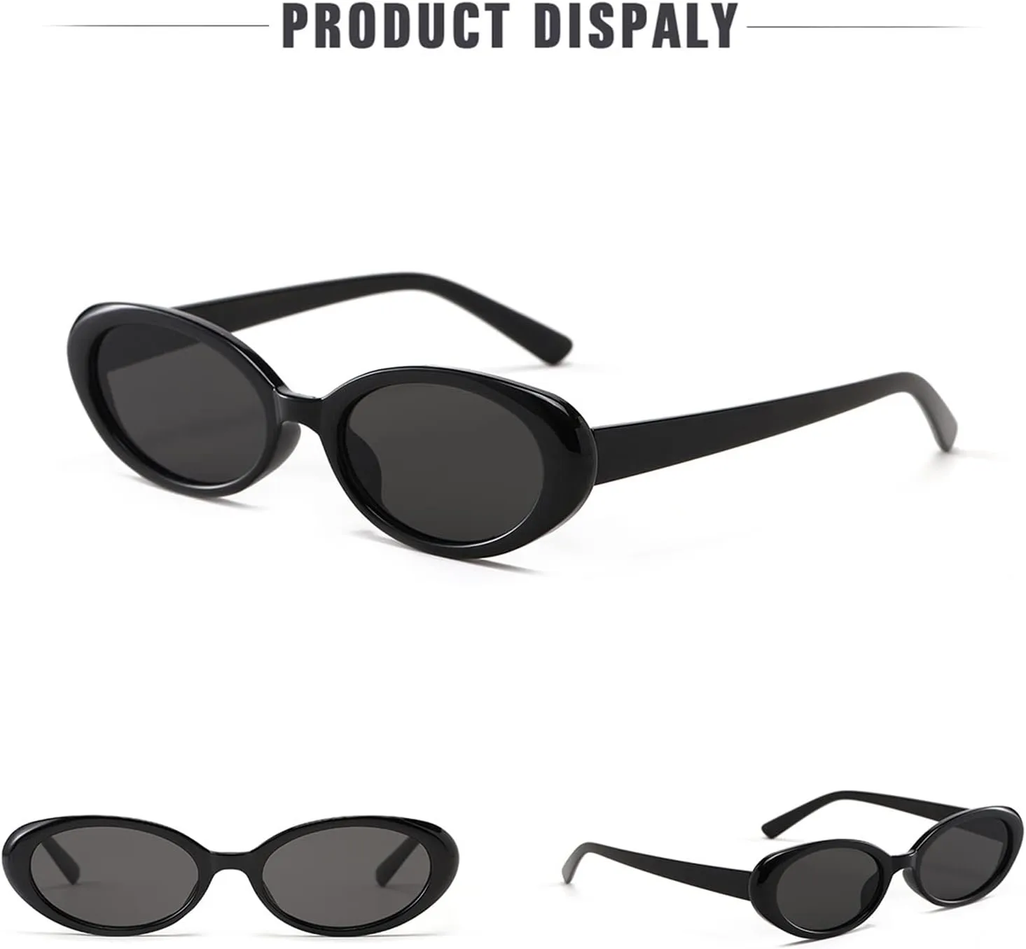 JUDOO Tiny Small 90s Sunglasses for Women Men Retro Oval Tinted Glasses