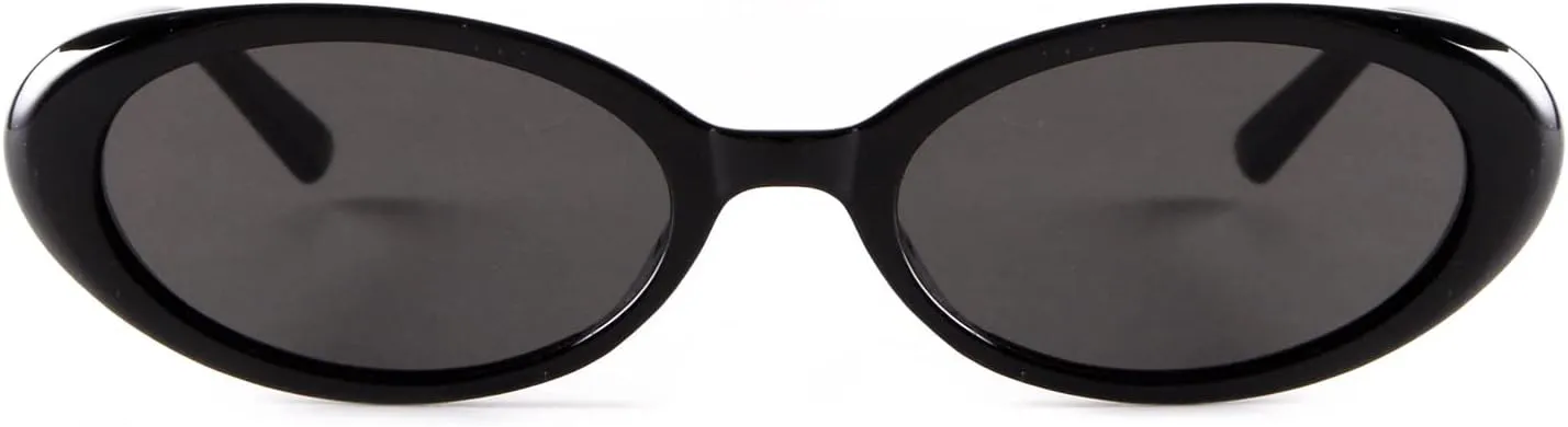 JUDOO Tiny Small 90s Sunglasses for Women Men Retro Oval Tinted Glasses