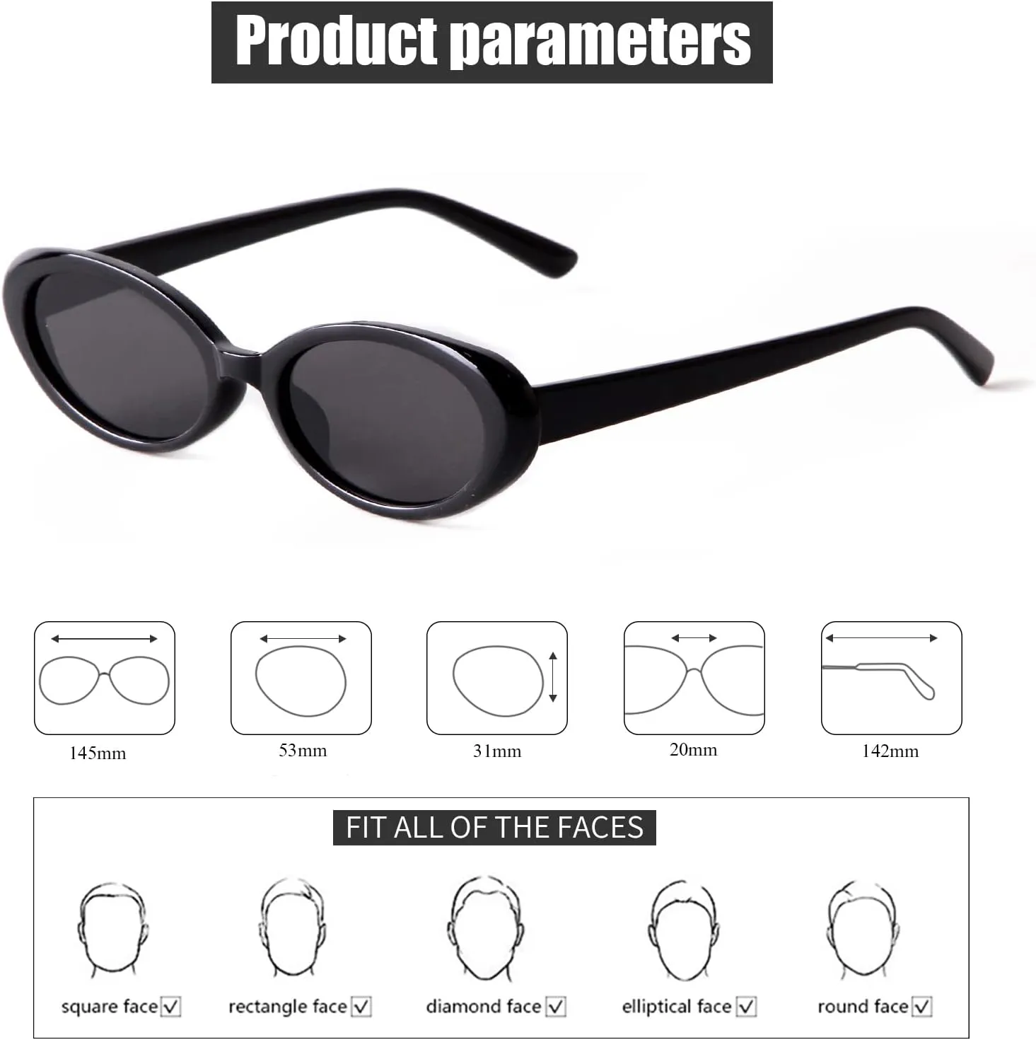 JUDOO Tiny Small 90s Sunglasses for Women Men Retro Oval Tinted Glasses