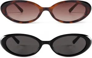 JUDOO Tiny Small 90s Sunglasses for Women Men Retro Oval Tinted Glasses