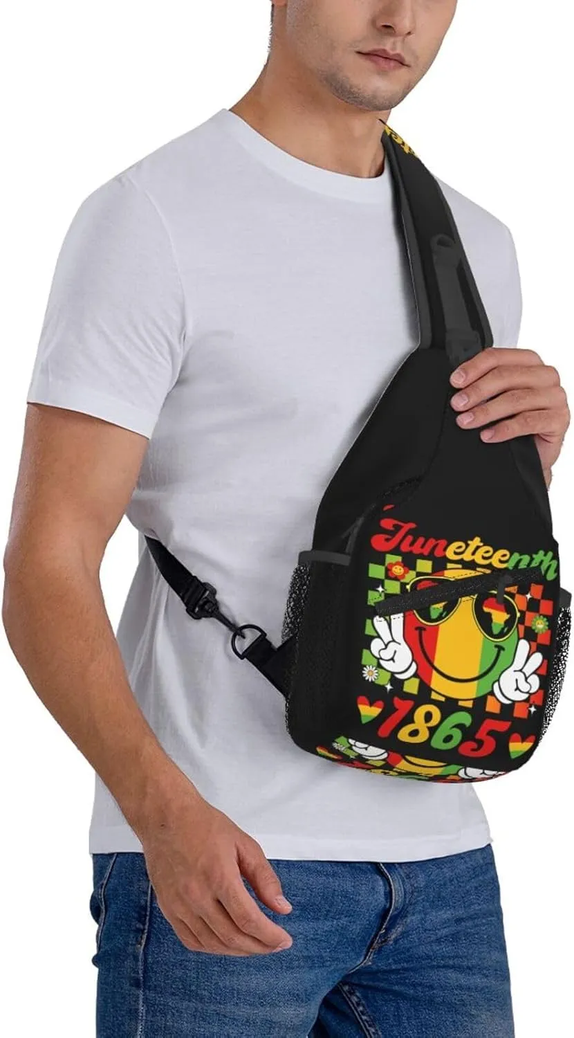 Juneteenth 1865 Lip Crossbody Bag Adjustable Sling Bag Casual Chest Bags Travel Shoulder Backpack